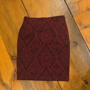 Grace Elements Burgundy and Black Pencil Skirt